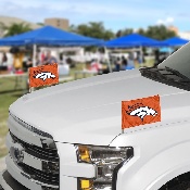 Denver Broncos Ambassador Car Flags - 2 Pack Mini Auto Flags, 4in X 6in, 61865