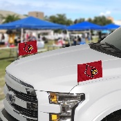 Louisville Cardinals Ambassador Car Flags - 2 Pack Mini Auto Flags, 4in X 6in, 61912