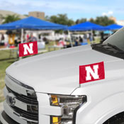 Nebraska Cornhuskers Ambassador Car Flags - 2 Pack Mini Auto Flags, 4in X 6in, 61919