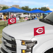 Cincinnati Reds Ambassador Car Flags - 2 Pack Mini Auto Flags, 4in X 6in, 63309