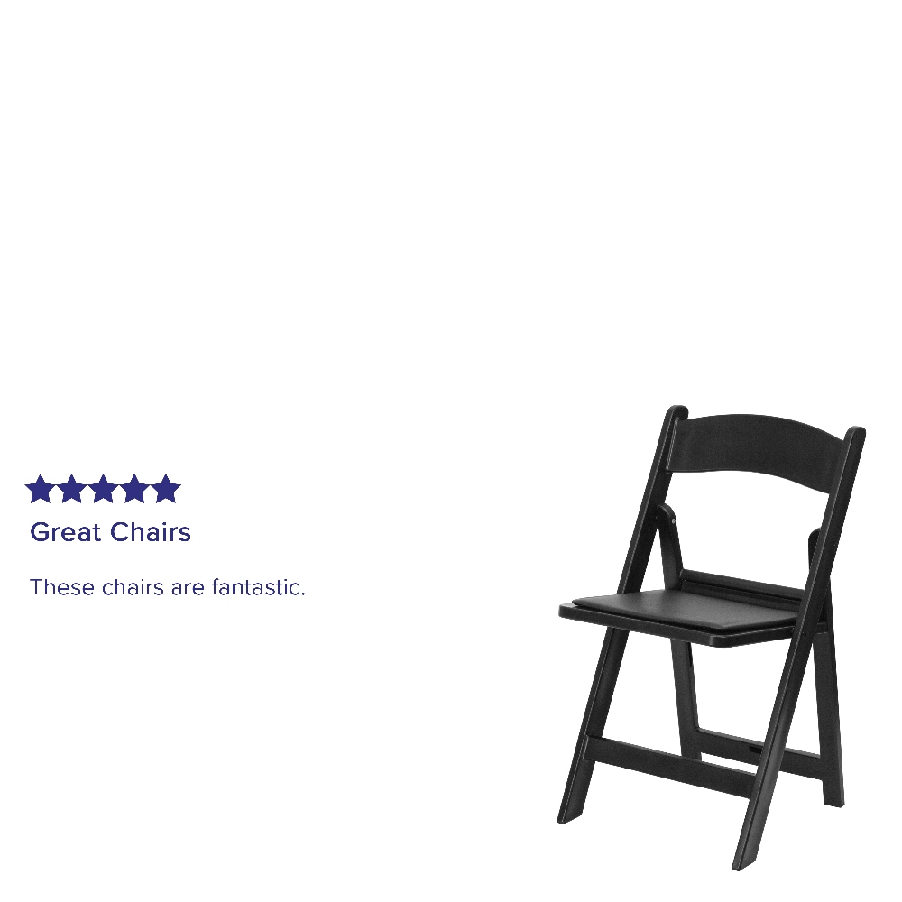 Black resin folding chairs deals