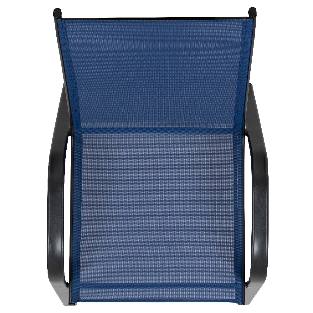 Navy blue sling chairs outlet