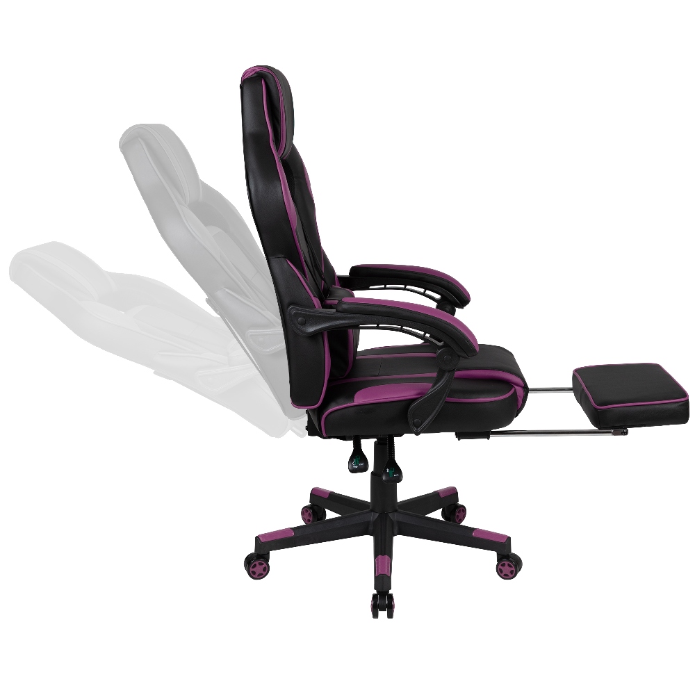 Ergonomic Computer Gaming Chair with Footrest Lumbar Massage Support