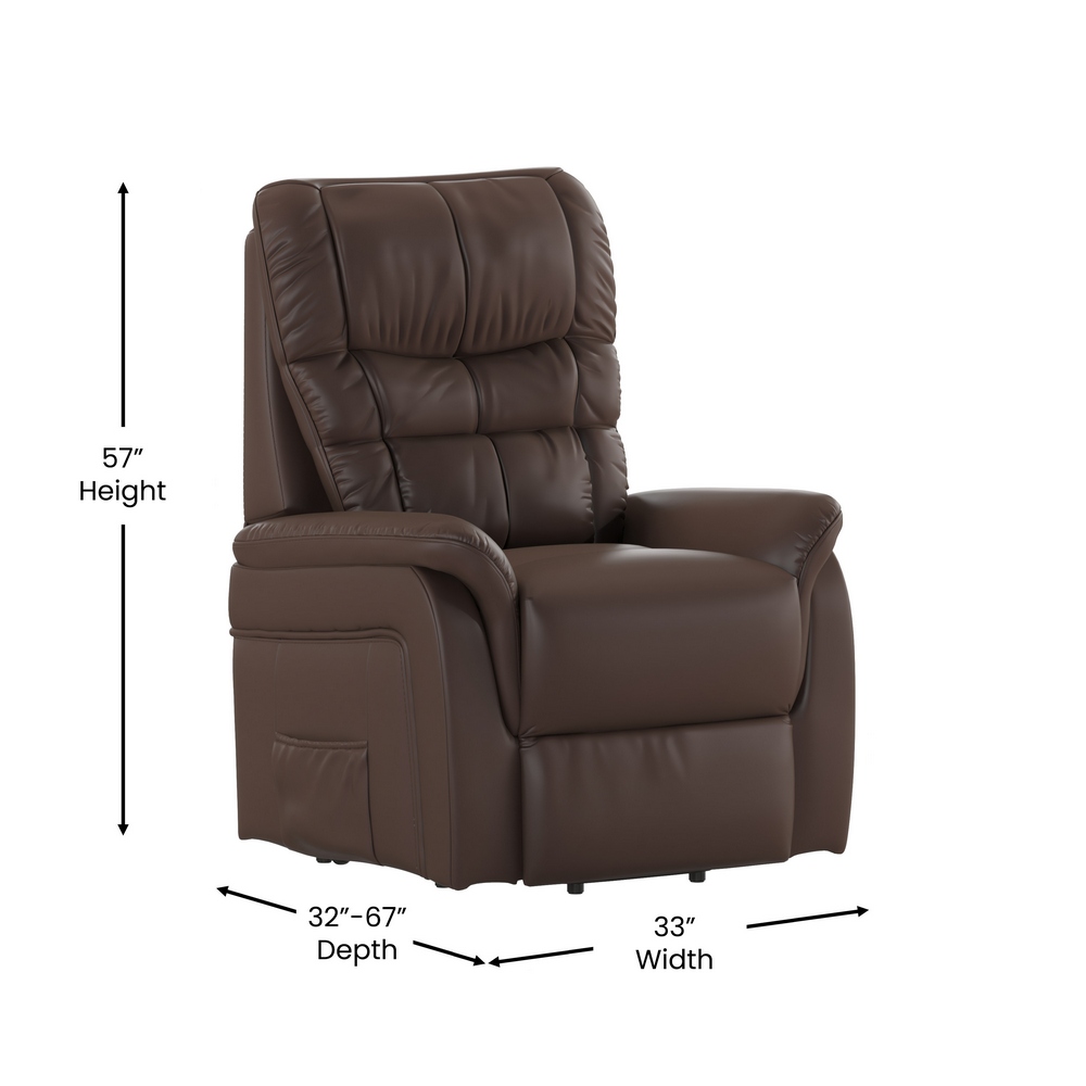 HERCULES Series Cognac LeatherSoft Remote Powered Lift Recliner