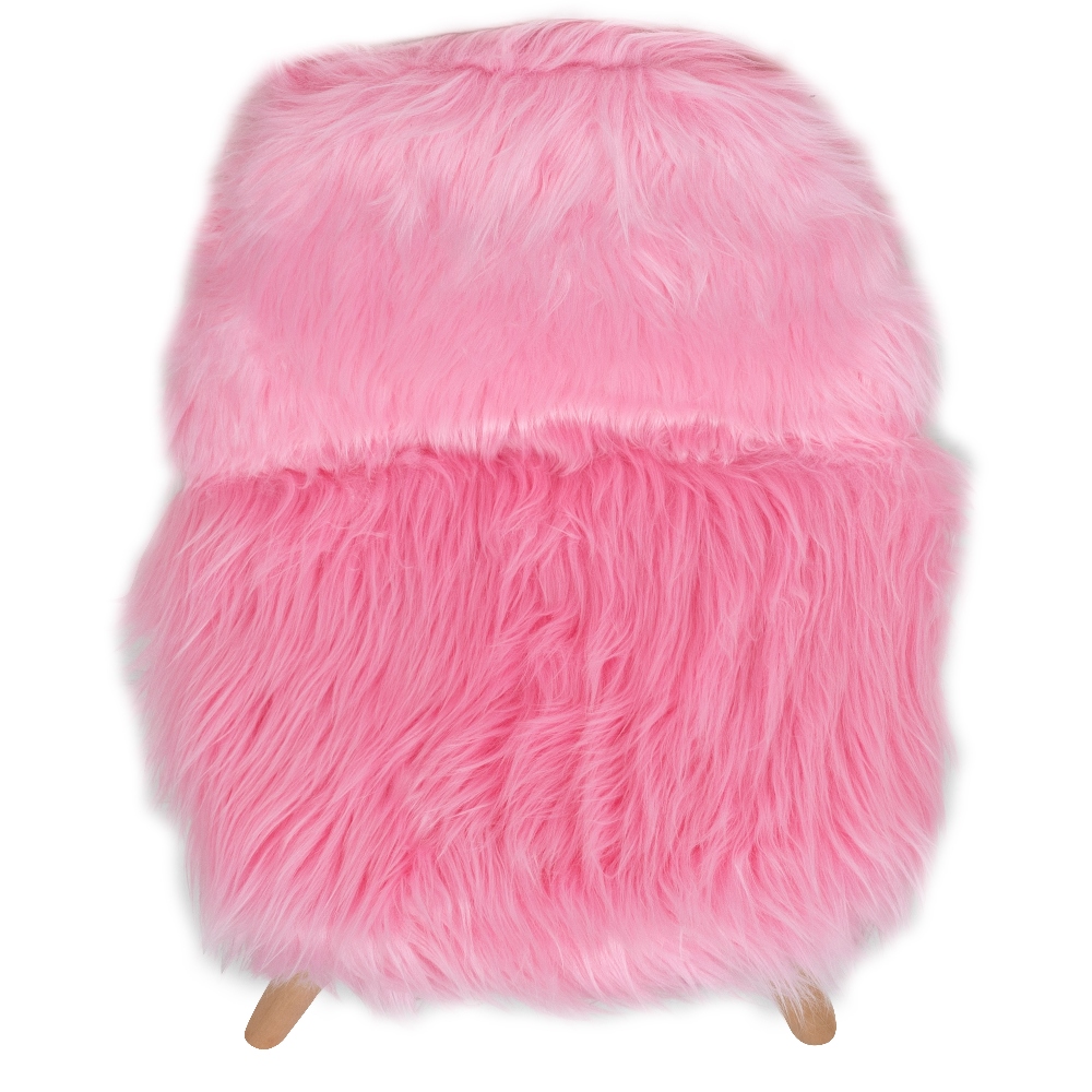 Shaggy dog white accent chair clearance
