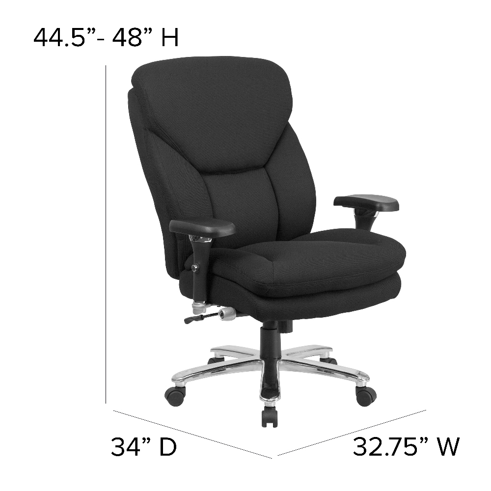 Big & Tall 400 Lbs Capacity Black Leather Executive Office Chair