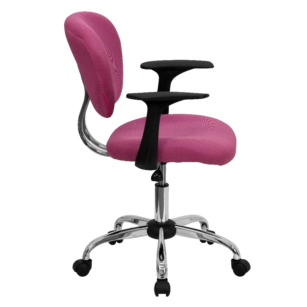 Pink padded sales office chair