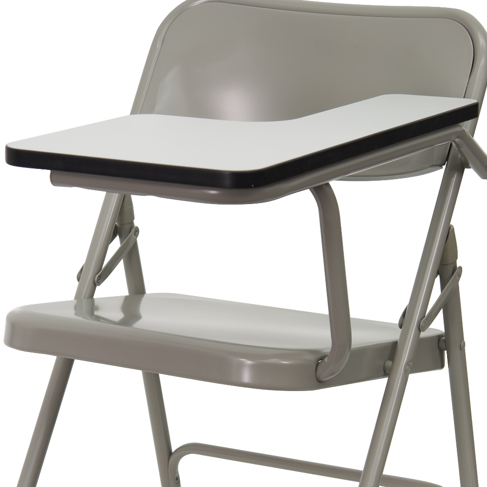 Folding chair with right shop handed tablet arm