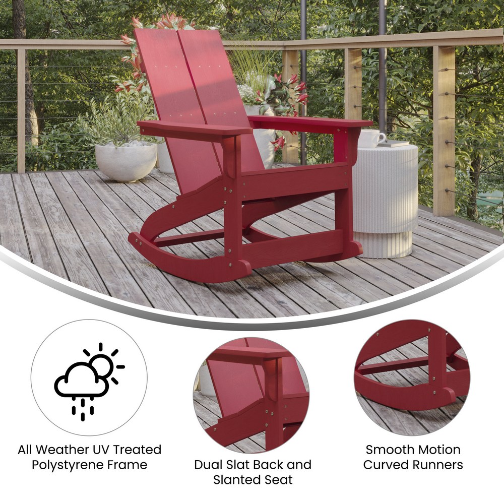 Red adirondack rocking chair discount