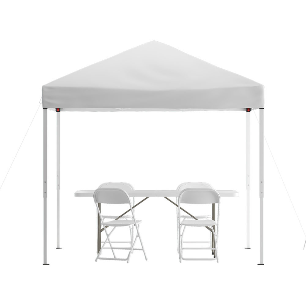 Otis Portable Tailgate Event Tent Set 8 x8 White Pop Up Canopy