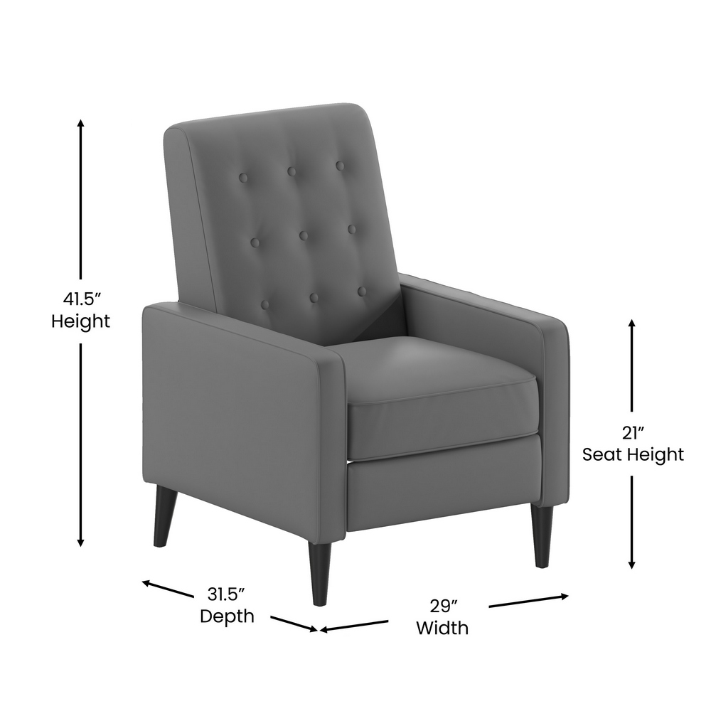 Ezra Mid Century Modern LeatherSoft Upholstered Button Tufted