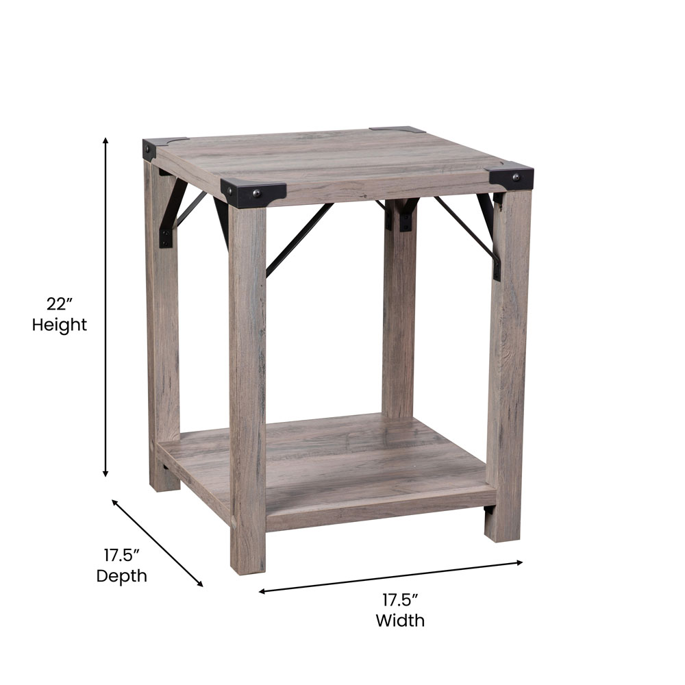 Gray washed end tables deals