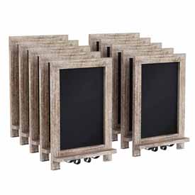 Canterbury 9.5" x 14" Weathered Tabletop Magnetic Chalkboards with Metal Scrolled Legs, Hanging Wall Chalkboards, Countertop Memo Boards, Set of 10