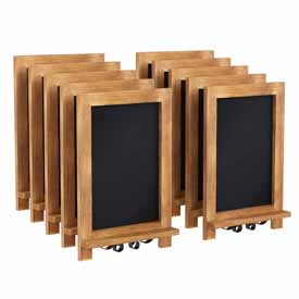 Canterbury 9.5" x 14" Torched Wood Tabletop Magnetic Chalkboards with Metal Scrolled Legs, Hanging Wall Chalkboards, Countertop Memo Boards, Set of 10
