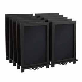 Canterbury 12" x 17" Black Tabletop Magnetic Chalkboards with Metal Scrolled Legs, Hanging Wall Chalkboards, Countertop Memo Boards, Set of 10