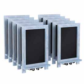 Canterbury 9.5" x 14" Rustic Blue Tabletop Magnetic Chalkboards with Metal Scrolled Legs, Hanging Wall Chalkboards, Countertop Memo Boards, Set of 10