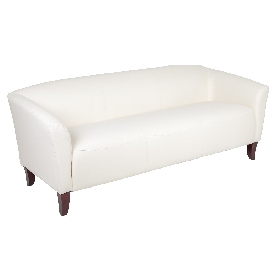 HERCULES Imperial Series Ivory LeatherSoft Sofa, 111-3-WH-GG HERCULES Imperial Series Ivory LeatherSoft Sofa, 111-3-WH-GG