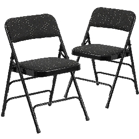 2 Pk. HERCULES Series Curved Triple Braced & Double Hinged Black Patterned Fabric Metal Folding Chair, 2-AW-MC309AF-BLK-GG 2 Pk. HERCULES Series Curved Triple Braced & Double Hinged Black Patterned Fabric Metal Folding Chair, 2-AW-MC309AF-BLK-GG