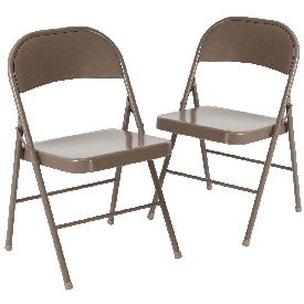 2 Pk. HERCULES Series Double Braced Beige Metal Folding Chair, 2-BD-F002-BGE-GG