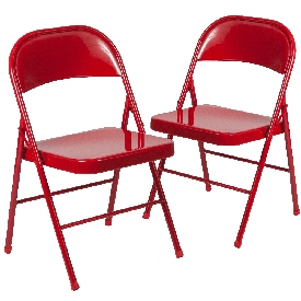 2 Pk. HERCULES Series Double Braced Red Metal Folding Chair, 2-BD-F002-RED-GG 2 Pk. HERCULES Series Double Braced Red Metal Folding Chair, 2-BD-F002-RED-GG