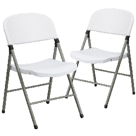 HERCULES Series White Plastic Folding Chairs - Set of 2 Lightweight Folding Chairs with Gray Frame, 2-DAD-YCD-70-WH-GG HERCULES Series White Plastic Folding Chairs - Set of 2 Lightweight Folding Chairs with Gray Frame, 2-DAD-YCD-70-WH-GG