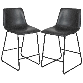 24 inch LeatherSoft Counter Height Barstools in Gray, Set of 2, 2-ET-ER18345-24-GY-GG 24 inch LeatherSoft Counter Height Barstools in Gray, Set of 2, 2-ET-ER18345-24-GY-GG