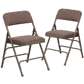 2 Pk. HERCULES Series Curved Triple Braced & Double Hinged Beige Fabric Metal Folding Chair, 2-HA-MC309AF-BGE-GG