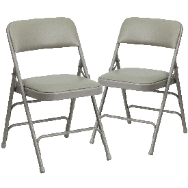 2 Pk. HERCULES Series Curved Triple Braced & Double Hinged Gray Vinyl Metal Folding Chair, 2-HA-MC309AV-GY-GG 2 Pk. HERCULES Series Curved Triple Braced & Double Hinged Gray Vinyl Metal Folding Chair, 2-HA-MC309AV-GY-GG