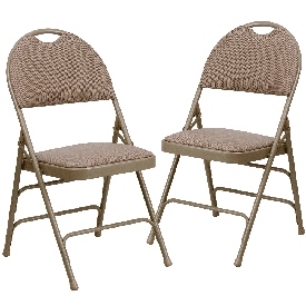 2 Pk. HERCULES Series Ultra-Premium Triple Braced Beige Fabric Metal Folding Chair with Easy-Carry Handle, 2-HA-MC705AF-3-BGE-GG 2 Pk. HERCULES Series Ultra-Premium Triple Braced Beige Fabric Metal Folding Chair with Easy-Carry Handle, 2-HA-MC705AF-3-BGE-GG