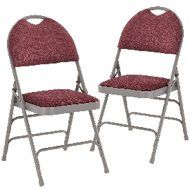 2 Pk. HERCULES Series Ultra-Premium Triple Braced Burgundy Fabric Metal Folding Chair with Easy-Carry Handle, 2-HA-MC705AF-3-BY-GG 2 Pk. HERCULES Series Ultra-Premium Triple Braced Burgundy Fabric Metal Folding Chair with Easy-Carry Handle, 2-HA-MC705AF-3-BY-GG