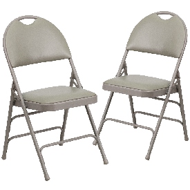 2 Pk. HERCULES Series Ultra-Premium Triple Braced Gray Vinyl Metal Folding Chair with Easy-Carry Handle, 2-HA-MC705AV-3-GY-GG 2 Pk. HERCULES Series Ultra-Premium Triple Braced Gray Vinyl Metal Folding Chair with Easy-Carry Handle, 2-HA-MC705AV-3-GY-GG