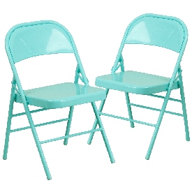 2 Pk. HERCULES COLORBURST Series Tantalizing Teal Triple Braced & Double Hinged Metal Folding Chair, 2-HF3-TEAL-GG 2 Pk. HERCULES COLORBURST Series Tantalizing Teal Triple Braced & Double Hinged Metal Folding Chair, 2-HF3-TEAL-GG