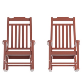 Set of 2 Winston All-Weather Rocking Chair in Red Faux Wood, 2-JJ-C14703-RED-GG Set of 2 Winston All-Weather Rocking Chair in Red Faux Wood, 2-JJ-C14703-RED-GG