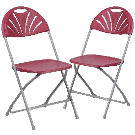2 Pk. HERCULES Series 650 lb. Capacity Burgundy Plastic Fan Back Folding Chair, 2-LE-L-4-BUR-GG 2 Pk. HERCULES Series 650 lb. Capacity Burgundy Plastic Fan Back Folding Chair, 2-LE-L-4-BUR-GG