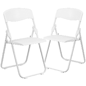 2 Pk. HERCULES Series 500 lb. Capacity Heavy Duty White Plastic Folding Chair with Built-in Ganging Brackets, 2-RUT-I-WHITE-GG 2 Pk. HERCULES Series 500 lb. Capacity Heavy Duty White Plastic Folding Chair with Built-in Ganging Brackets, 2-RUT-I-WHITE-GG