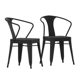 Helvey Commercial Indoor/Outdoor Black Stacking Arm Chair with Vertical Slat Back and Poly Resin Slatted Seat, Set of 2, 2-SB-T11C-BK-GG Helvey Commercial Indoor/Outdoor Black Stacking Arm Chair with Vertical Slat Back and Poly Resin Slatted Seat, Set of 2, 2-SB-T11C-BK-GG