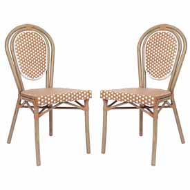 2 Pack Lourdes Indoor/Outdoor Commercial Thonet French Bistro Stacking Chair, Natural/White PE Rattan and Bamboo Print Aluminum Frame in Light Natural, 2-SDA-AD642002S-NATWH-LTNAT-GG 2 Pack Lourdes Indoor/Outdoor Commercial Thonet French Bistro Stacking Chair, Natural/White PE Rattan and Bamboo Print Aluminum Frame in Light Natural, 2-SDA-AD642002S-NATWH-LTNAT-GG