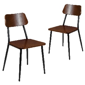 Stackable Industrial Dining Chair with Gunmetal Steel Frame and Rustic Wood Seat, Set of 2, 2-XU-DG-60725-GG Stackable Industrial Dining Chair with Gunmetal Steel Frame and Rustic Wood Seat, Set of 2, 2-XU-DG-60725-GG