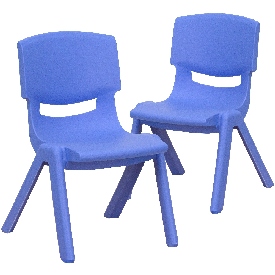 2 Pack Blue Plastic Stackable School Chair with 10.5'' Seat Height, 2-YU-YCX-003-BLUE-GG 2 Pack Blue Plastic Stackable School Chair with 10.5'' Seat Height, 2-YU-YCX-003-BLUE-GG