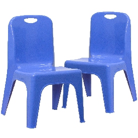2 Pack Blue Plastic Stackable School Chair with Carrying Handle and 11" Seat Height, 2-YU-YCX-011-BLUE-GG 2 Pack Blue Plastic Stackable School Chair with Carrying Handle and 11" Seat Height, 2-YU-YCX-011-BLUE-GG
