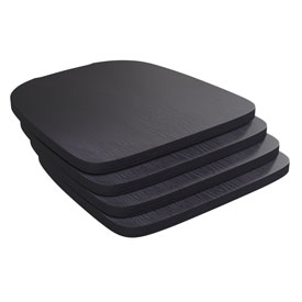 Perry Set of 4 Poly Resin Wood Seat with Rounded Edges for Colorful Metal Chairs and Stools in Black, 4-JJ-SEA-PL01-BK-GG Perry Set of 4 Poly Resin Wood Seat with Rounded Edges for Colorful Metal Chairs and Stools in Black, 4-JJ-SEA-PL01-BK-GG