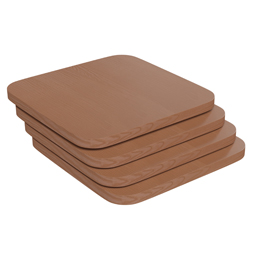 Perry Set of 4 Poly Resin Wood Seat with Rounded Edges for Colorful Metal Chairs and Stools in Teak, 4-JJ-SEA-PL01-TEAK-GG Perry Set of 4 Poly Resin Wood Seat with Rounded Edges for Colorful Metal Chairs and Stools in Teak, 4-JJ-SEA-PL01-TEAK-GG