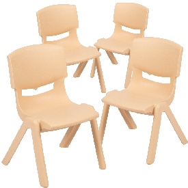 4 Pack Natural Plastic Stackable School Chair with 12'' Seat Height, 4-YU-YCX4-001-NAT-GG 4 Pack Natural Plastic Stackable School Chair with 12'' Seat Height, 4-YU-YCX4-001-NAT-GG