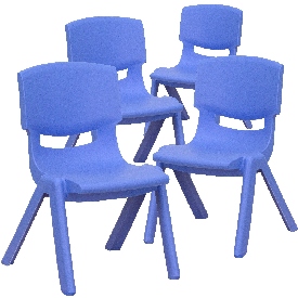 4 Pack Blue Plastic Stackable School Chair with 10.5'' Seat Height, 4-YU-YCX4-003-BLUE-GG 4 Pack Blue Plastic Stackable School Chair with 10.5'' Seat Height, 4-YU-YCX4-003-BLUE-GG