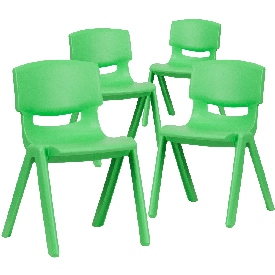4 Pack Green Plastic Stackable School Chair with 13.25'' Seat Height, 4-YU-YCX4-004-GREEN-GG 4 Pack Green Plastic Stackable School Chair with 13.25'' Seat Height, 4-YU-YCX4-004-GREEN-GG