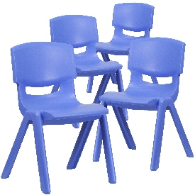 4 Pack Blue Plastic Stackable School Chair with 15.5'' Seat Height, 4-YU-YCX4-005-BLUE-GG 4 Pack Blue Plastic Stackable School Chair with 15.5'' Seat Height, 4-YU-YCX4-005-BLUE-GG