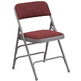 HERCULES Series Curved Triple Braced & Double Hinged Burgundy Patterned Fabric Metal Folding Chair, AW-MC309AF-BG-GG HERCULES Series Curved Triple Braced & Double Hinged Burgundy Patterned Fabric Metal Folding Chair, AW-MC309AF-BG-GG