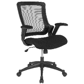 Mid-Back Black Mesh Executive Swivel Office Chair with Molded Foam Seat and Adjustable Arms, BL-LB-8803-GG