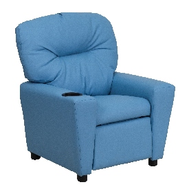 Contemporary Light Blue Vinyl Kids Recliner with Cup Holder, BT-7950-KID-LTBLUE-GG Contemporary Light Blue Vinyl Kids Recliner with Cup Holder, BT-7950-KID-LTBLUE-GG