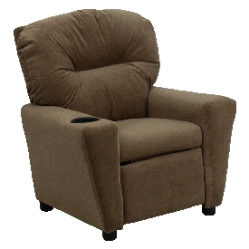 Contemporary Brown Microfiber Kids Recliner with Cup Holder, BT-7950-KID-MIC-BRWN-GG Contemporary Brown Microfiber Kids Recliner with Cup Holder, BT-7950-KID-MIC-BRWN-GG